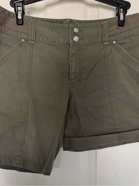 INC International Concepts Olive Green Rolled-Hem Bike Shorts